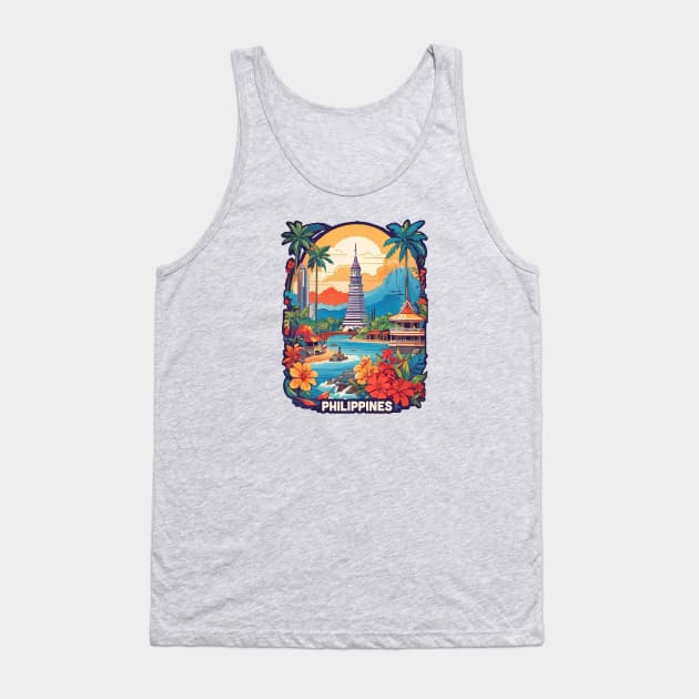 Vintage Travel Philippines Design Tank Top by huefinder